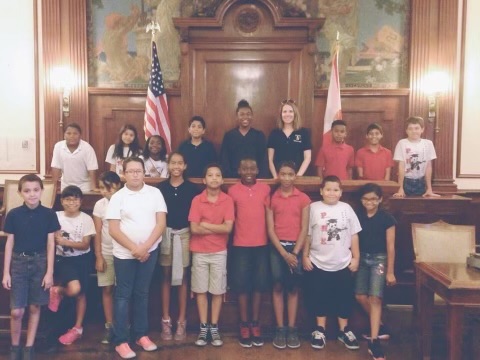 Heather with one of her classes on a field trip.